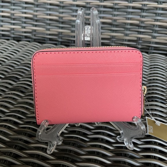 Michael Kors Medium ZipAround Card Case Wallet Grapefruit Leather - Picture 8 of 16